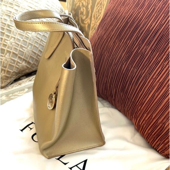 Furla Metallic Gold Mini Tote Bag New without tag - Picture 5 of 13